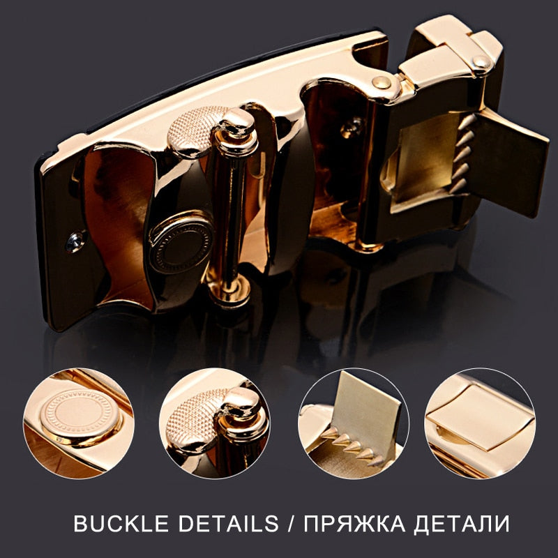 Genuine Leather Belts for Men - Automatic Buckle