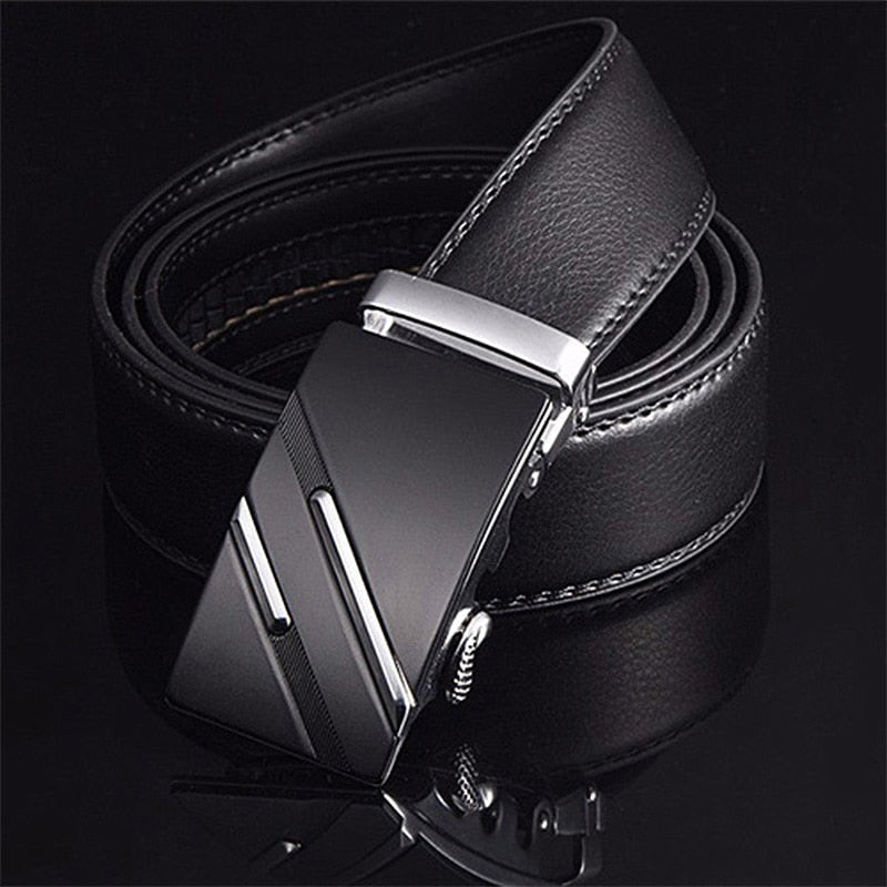 Genuine Leather Belts for Men - Automatic Buckle