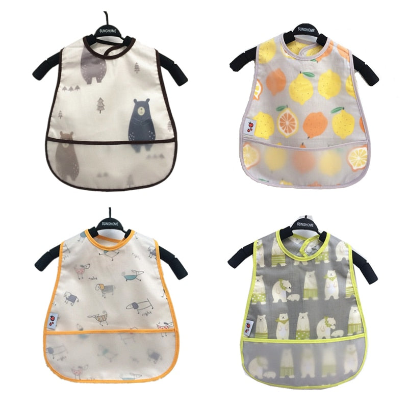 Baby Waterproof Bibs™ - Soft Adjustable Snaps Feeding Bibs For Infants and Toddlers