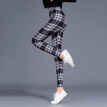 Plaid Leggings - Fashion Fitness Sexy Pants Push Up Leggings