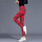 Plaid Leggings - Fashion Fitness Sexy Pants Push Up Leggings