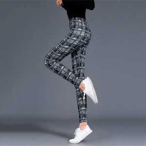 Plaid Leggings - Fashion Fitness Sexy Pants Push Up Leggings