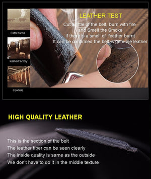 Genuine Leather Belts for Men - Automatic Buckle