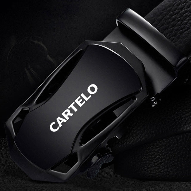 CARTELO Leather Belts™ - Black Genuine Leather Men's Belt