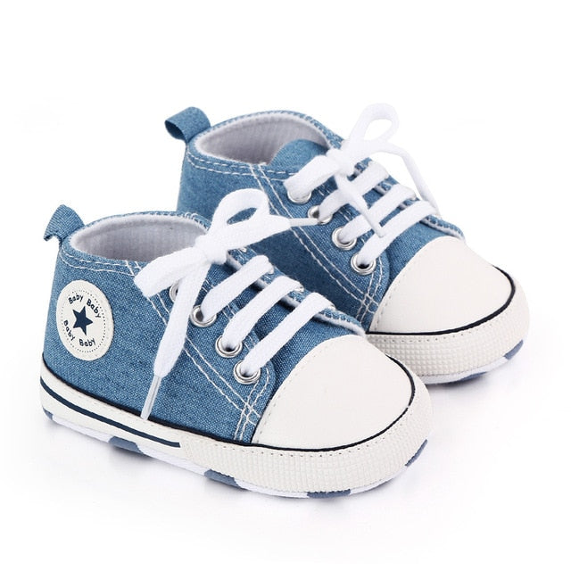 Unisex Toddler Pre-walker Crib Denim Shoes