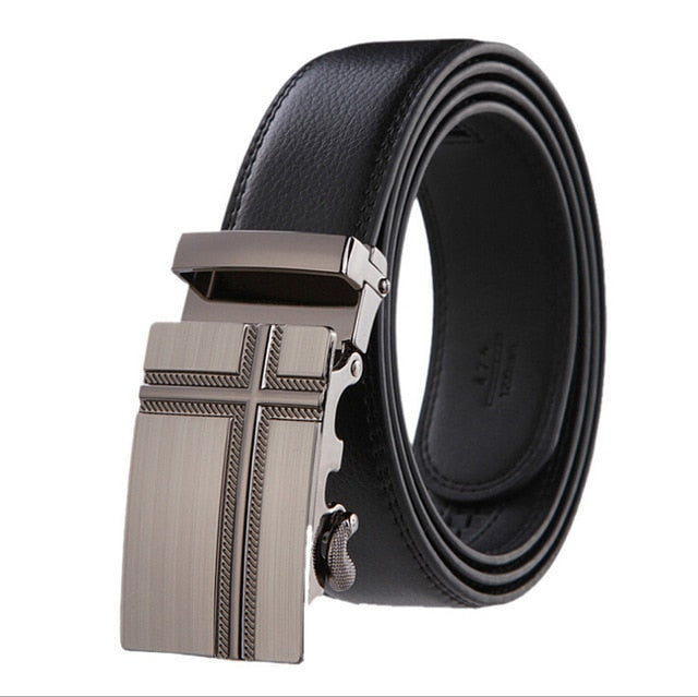 Genuine Leather Belts for Men - Automatic Buckle