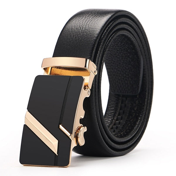 Genuine Leather Belts for Men - Automatic Buckle